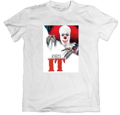 Remera cine poster it pennywise the clone blanca