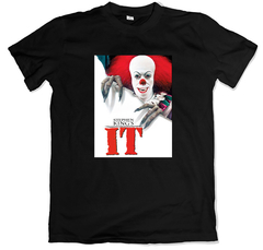 Remera cine poster it pennywise the clone negra