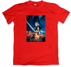 Remera cine poster star wars episodio 6 return of the jedi el regreso del jedi roja