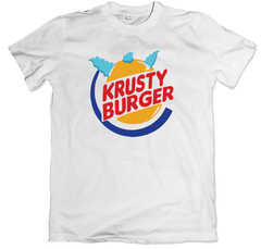 Remera los simpson krusty burger blanca