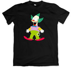 Remera los simpson la casita del horror muñeco krusty maldito negra