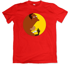 Remera los simpson lenny carl ying yang roja