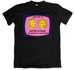 Remera los simpson gracias a lester y eliza negra