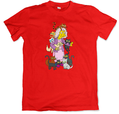 Remera los simpson eleanor abernathy la loca de los gatos roja