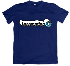 Remera retro canal locomotion azul marino