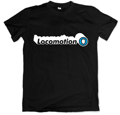 Remera retro canal locomotion negra