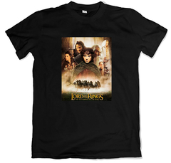 Remera cine poster jrr tolkien lord of the rings the fellowship of the ring el señor de los anillos la comunidad del anillo negra