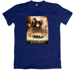 Remera cine poster jrr tolkien lord of the rings the fellowship of the ring el señor de los anillos la comunidad del anillo azul marino