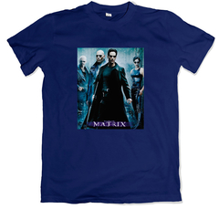 Remera cine poster the matrix azul marino