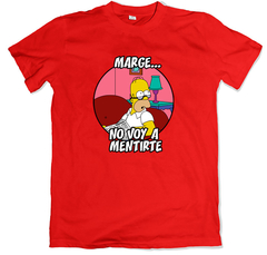 Remera los simpson marge no voy a mentirte rojo