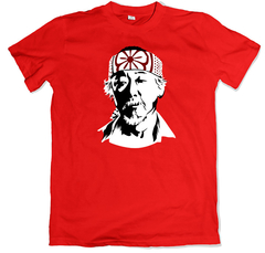 Remera cine clásico The Karate Kid Señor Miyagi roja