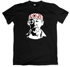 Remera cine clásico The Karate Kid Señor Miyagi negra