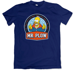 Remera los simpson mr plow don barredora azul marino