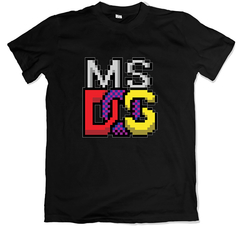 Remera retro pc ms dos negra