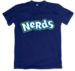 Remera retro pastillas nerds azul marino