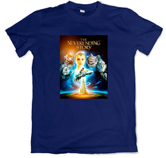 Remera cine poster a never ending story la historia sin fin azul marino