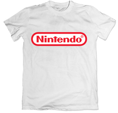 Remera videojuegos nintendo logo blanca