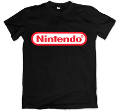 Remera videojuegos nintendo logo negra