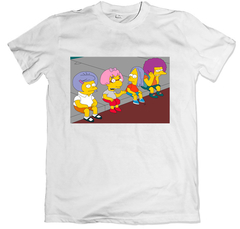 Remera los simpson bart milhouse martin y nelson usando pelucas en knoxville blanco