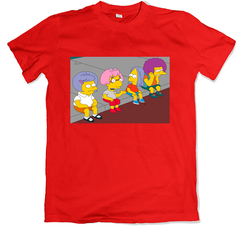 Remera los simpson bart milhouse martin y nelson usando pelucas en knoxville rojo