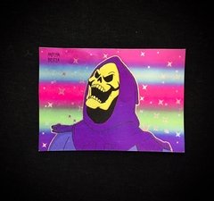 Calco en vinilo metalizado dibujos animados retro he-man masters of the universe skeletor meme