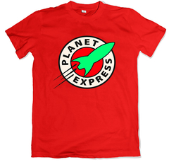 Remera dibujos animados futurama planet express roja