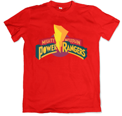 Remera series mighty morphin power rangers logo roja
