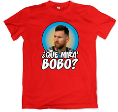 Remera Lionel Messi que miras bobo qatar 2022 roja