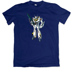 Remera animé macros robotech roy azul marino