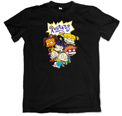 Remera dibujos animados retro rugrats negra