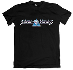 Remera dibujos animados retro silverhawks negro