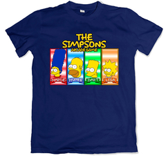 Remera videojuegos seleccion de jugador arcade los simpson azul marino