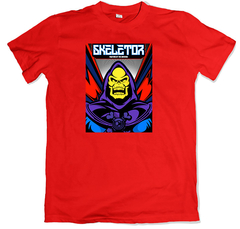 Remera dibujos animados clásicos he-man and the masters of the universe skeletor poster roja