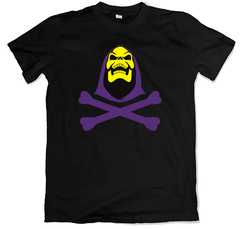 Remera dibujos animados clásicos he-man and the masters of the universe skeletor logo negra