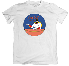 Remera dibujos animados retro fantasma del espacio space ghost coast to coast blanca