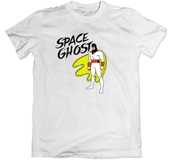 Remera dibujos animados retro space ghost fantasma del espacio blanca