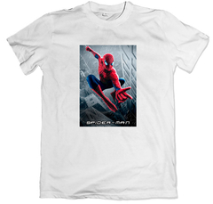 Remera cine poster spider-man blanca