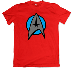 Remera cine y series star trek viaje a las estrellas símbolo roja