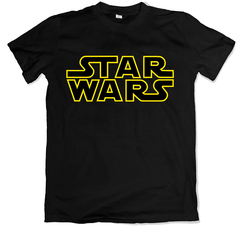 remera cine clásico star wars la guerra de las galaxias negra