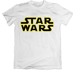 remera cine clásico star wars la guerra de las galaxias blanca