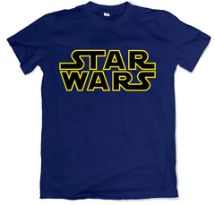 remera cine clásico star wars la guerra de las galaxias azul marino