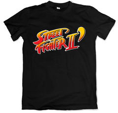 Remera videojuegos clásicos street fighter 2 logo negra