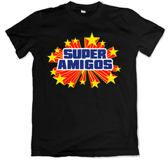 Remera retro super amigos negra