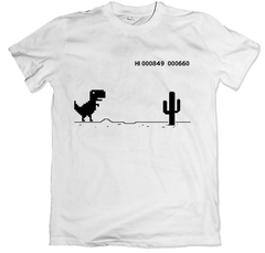 Remera meme t-rex error blanca