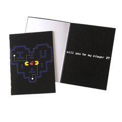 Tarjeta san valentín videojuegos clásicos arcade pac-man