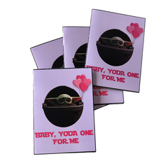 Tarjeta san valentin star wars la guerra de las galaxias baby yoda one for me grogu the mandalorian