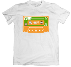 Remera retro argentino cassette tdk naranja