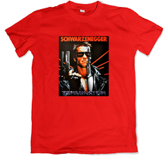 Remera cine poster terminator arnold schwarzenegger roja