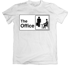 Remera series the office logo blanca