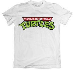 Remera dibujos animados retro tortugas ninja blanca